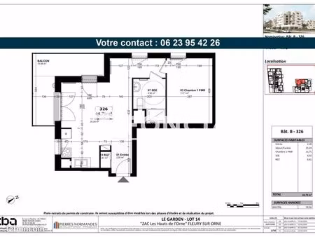 appartement 2 pièces 44 m²