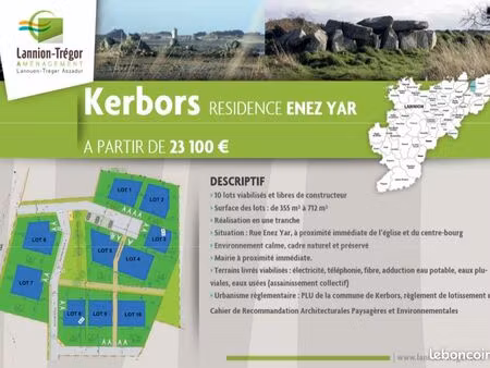 a saisir terrain constructible à kerbors