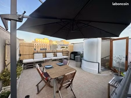 suresnes - duplex toit terrasse meublé