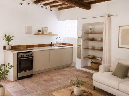 rare à aigues-vives. maison de village en pierre avec cour privative