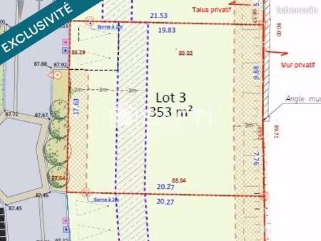 terrain 353 m² landivisiau