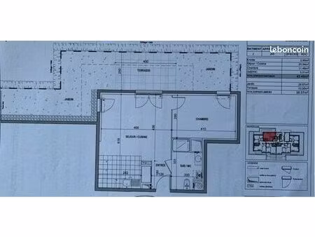 loue f2 meublé 46m2