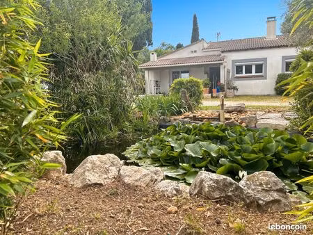 en campagne entre bouillargues et manduel - maison 3 chambres + grande dépendance  jardin 