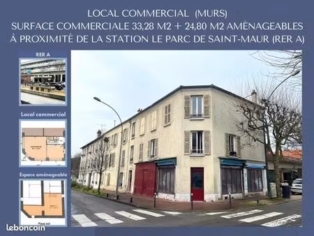 vente pro (murs) | local commercial | 33.28 m² | saint-maur-des-fossés