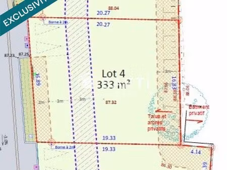 terrain 333 m² landivisiau