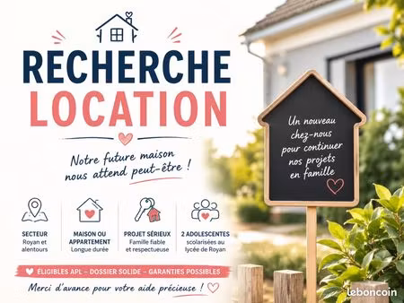 recherche maison 3 chambres royan/médis/saujon