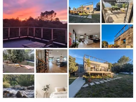 maison d'architecte bois 2022 — dpe a — village recherché 10 min pont du gard