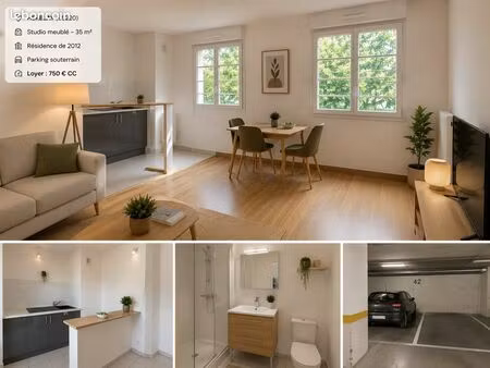 herblay (95220) – grand studio meublé 30 m² avec parking en sous-sol