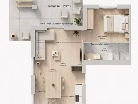 t2  avec terrasse  jardin  parking  charge électrique
