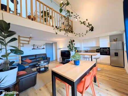 duplex t3 bis rénové – 72 m² carrez / 87 m² au sol – séjour cathédrale – balcon sud