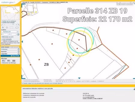 terrain 22170m2 non constructible