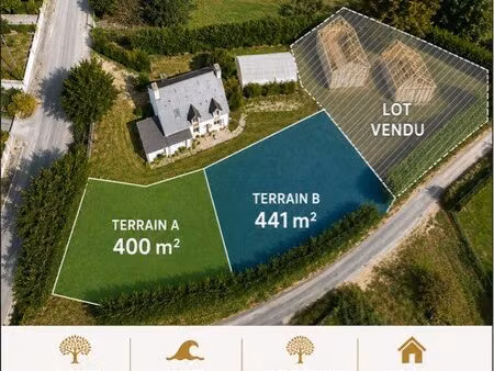deux terrains constructibles viabilisés – saint-armel – golfe du morbihan