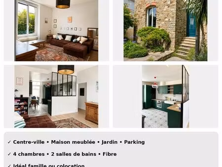 vannes centre – maison meublée – 4 chambres – jardin – parking