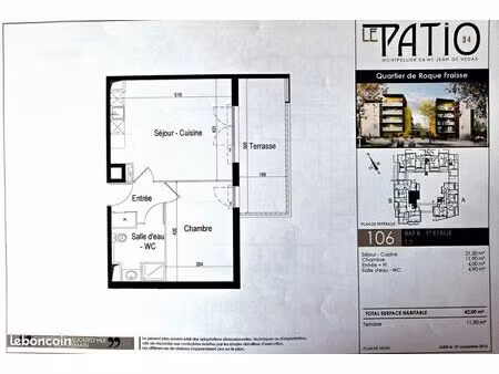 appartement t2 saint jean de vedas