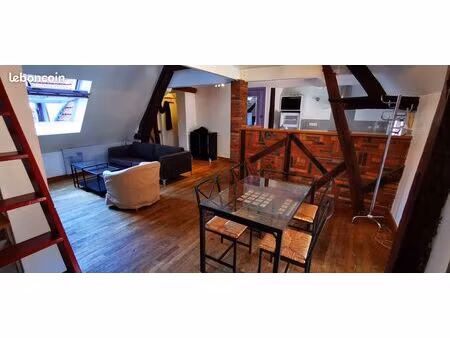grand f3 duplex meublé en centre-ville