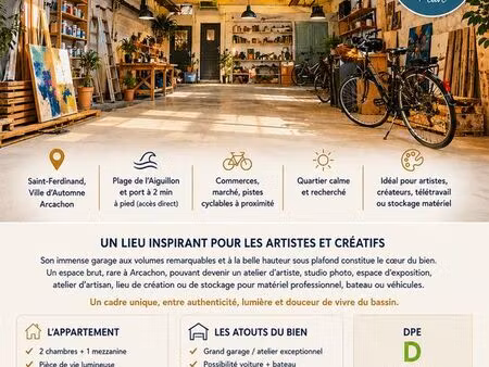 atelier d'artiste et son appartement arcachon