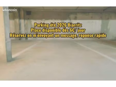 place parking été 2026 biarritz