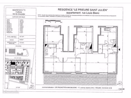 a vendre f5 100 m2 4 chambres vendu loué - urgent