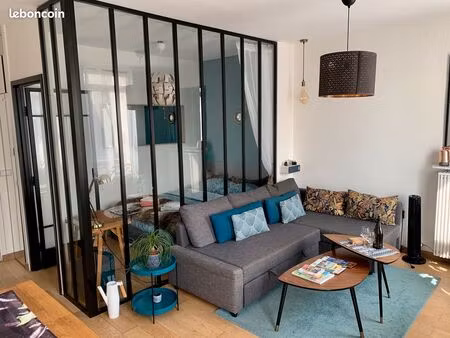 studio meublé de 28m2 au havre  balcon vue mer  proche sainte adresse