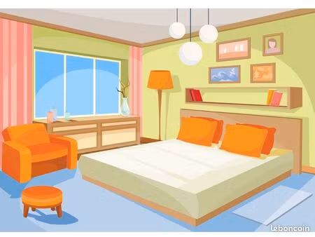hébergement chambre 14 m² dispo 15 juin