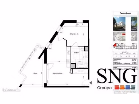 appartement 2 pièces 46 m²
