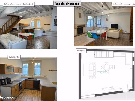 maison de ville sur placette - 90m2 - meublé - calme refait à neuf 4 pièces · 92 m² · port
