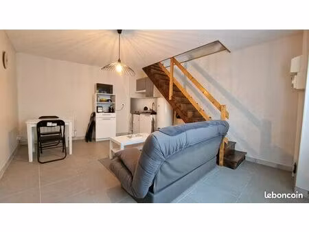 appartement grand t2 meublé rénové 38m2+ mezzanine – centre-ville - ribray