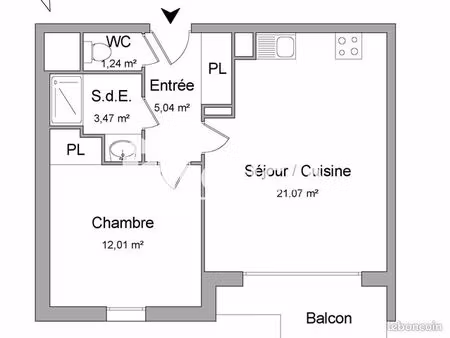 appartement 2 pièces 42 m²