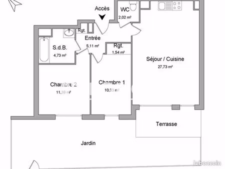 appartement 3 pièces 62 m²