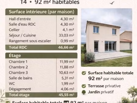 a louer maion t3 garage & jardin