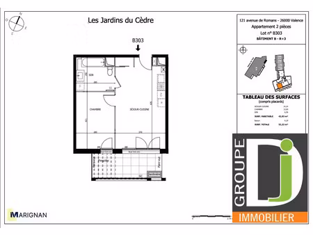 vente appartement 2 pièces 42 m² valence (26000)