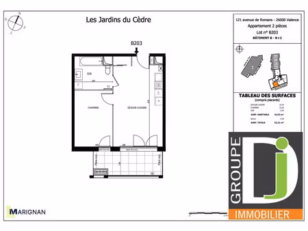 vente appartement 2 pièces 42 m² valence (26000)