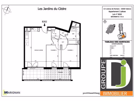 vente appartement 3 pièces 58 m² valence (26000)