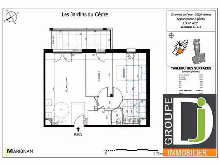 vente appartement 3 pièces 63 m² valence (26000)