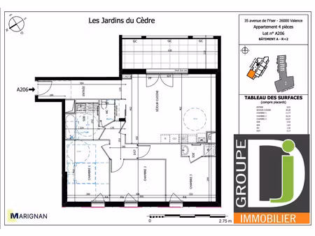 vente appartement 4 pièces 82 m² valence (26000)