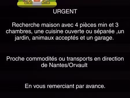 recherche maison urgent
