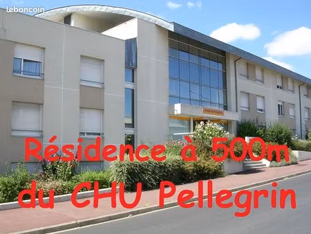 joli studio meublé à mérignac (14 rue riaud) - 500m du chu pellegrin – 490 euros