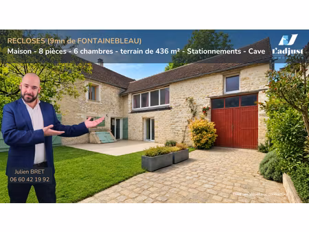 à 9 min de fontainebleau maison en pierre d'environ 180 m² avec jardin  cave et garage