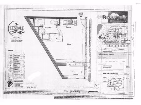 vente appartement 1 pièce  23.18m²  la rochelle