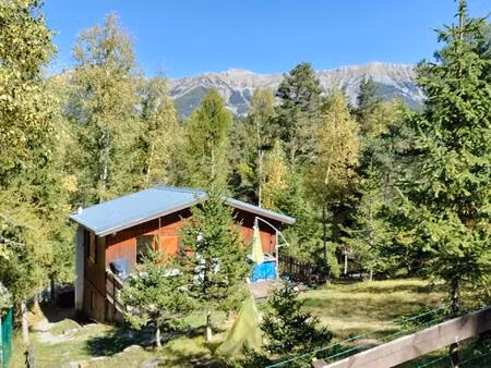 chalet bois sur 2 niveaux de 49m² avec terrasse et jardin de 345m² cloturé