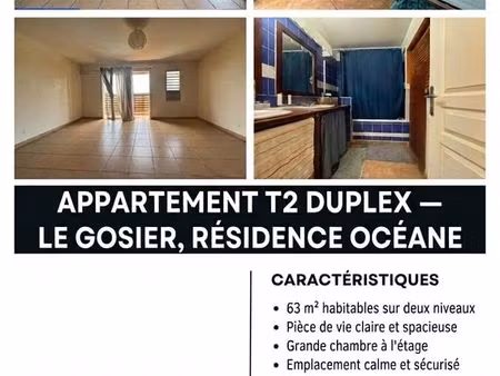 appartement le gosier  dans la résidence océane