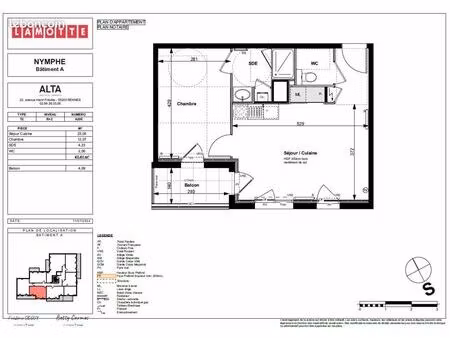 appartement 2 pièces 41 m²
