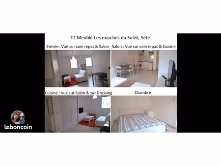 t1 bis meublé 37 m² marches du soleil