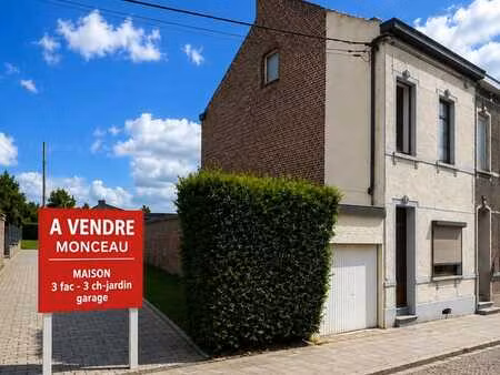 monceau s:sambre belle maison 3 faç- 3 ch-garage-jardin