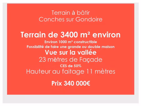 vente terrain 3400 m² conches-sur-gondoire (77600)