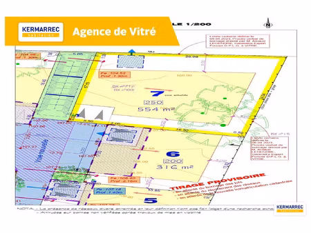 vente terrain 550 m² vitré (35500)
