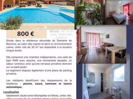 villa à louer meublée  dans résidence avec piscine