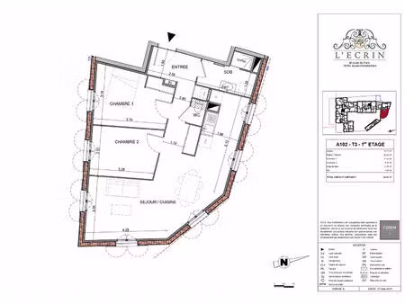 appartement jouars pontchartrain 3 pièce(s) 64.63 m2