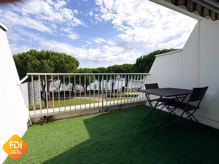 port camargue plage sud - studio cabine vue port - parking -