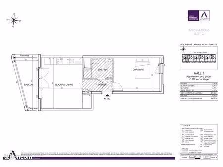 appartement 2 pièces 41 m²